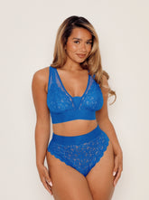 Hallie Bralette & Brief Set : Dazzling Blue