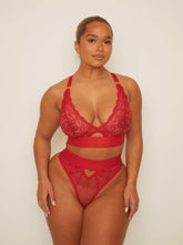 Julisa Bralette & Brief Set : Raspberry Red