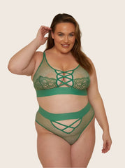 Abigail Bralette & Brief Set : Amazon Green