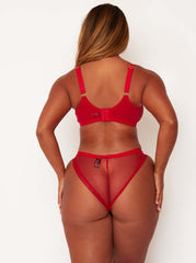 Carina Bra & Brief Set : Sheer Strawberry