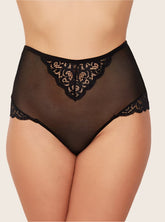 Bellatrix midnight black mesh and lace high waist brief