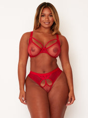 Carina Plunge Bra : Sheer Strawberry