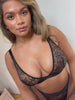 Millie-Mae Twin Pack Triangle Bralettes & Thong Set : Black & Ice White