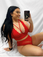 Gia sexy pullover bralette in fiery red