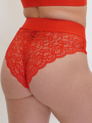 Hallie lace brazilian in fiery red