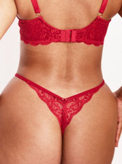 Sexy Portia lace thong in very cherry