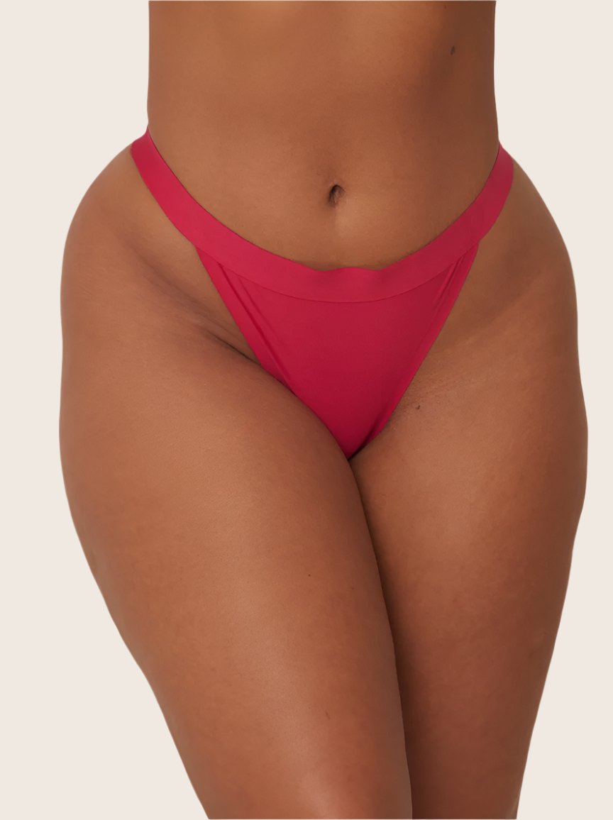 Ally Twin Pack Thong : Black & Very Cherry