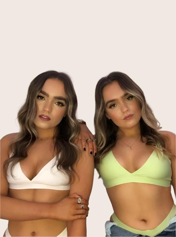 Ally Duo eco friendly Bralettes in White & Mint