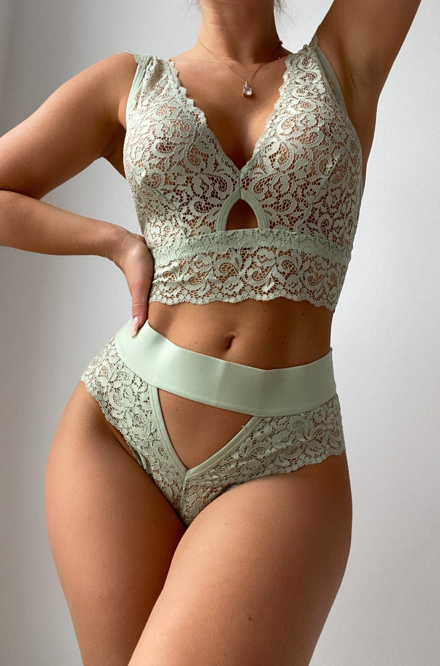 Ivy silvery green eco friendly high waist brief